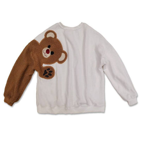 Unisex Plush Loose Lamb Velvet Bear Sweater